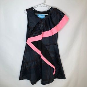 COPY - Lanoosh Dark Gray and Pink Splash Zix Dress